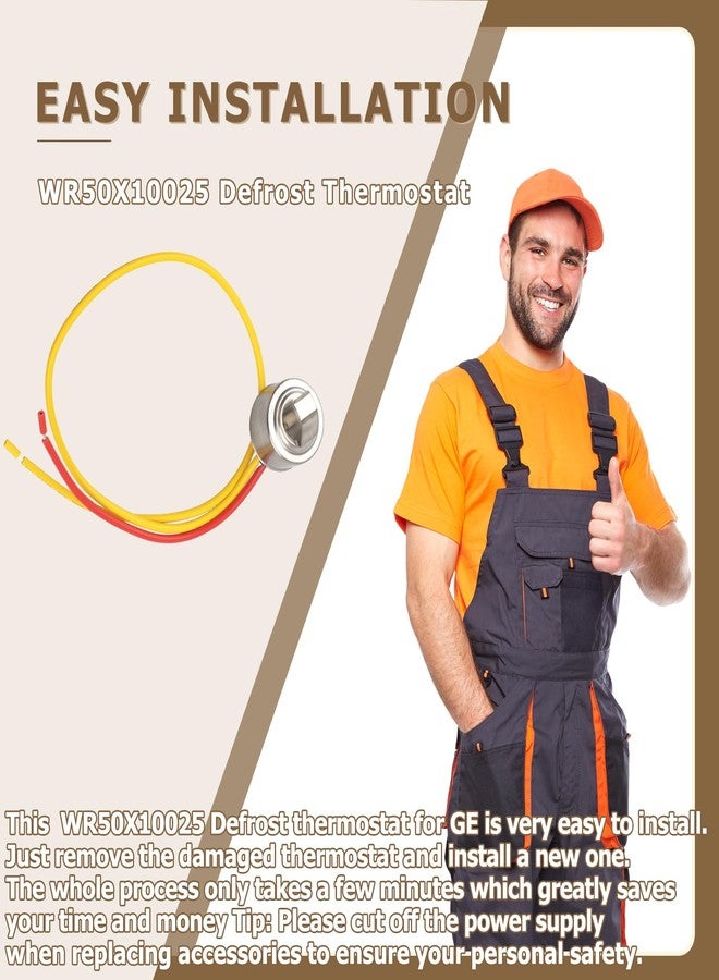 Valorup WR50X10025 L50-30F Defrost Thermostat Fits for GE Refrigerator, Freezer and Refrigerator Defrost Thermostat, Replaces Part Number 914074, WR50X10025CM, AP3190397, AH303445, EA303445 and PS303445 - Image 4